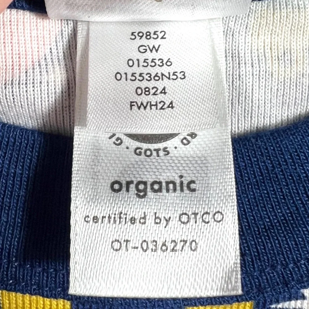 Hanna Andersson Kids 6-7 Shiny Bright Ornaments Organic Cotton Pajamas Navy Blue